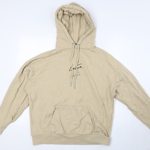 The Couture Club Mens Beige Cotton Pullover Hoodie Size S