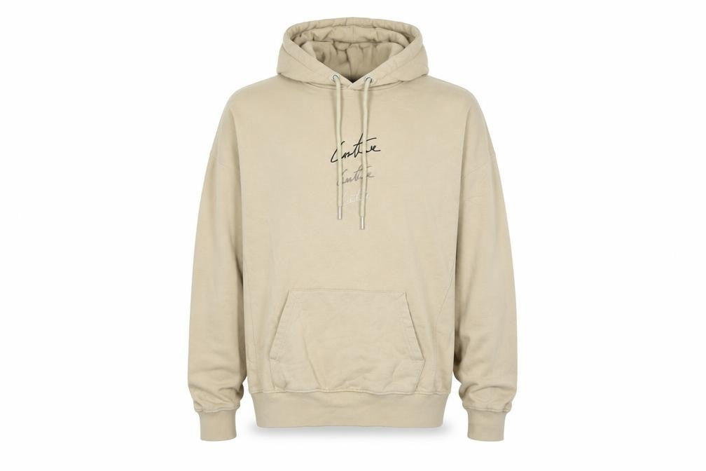 The Couture Club Mens Beige Cotton Pullover Hoodie Size S