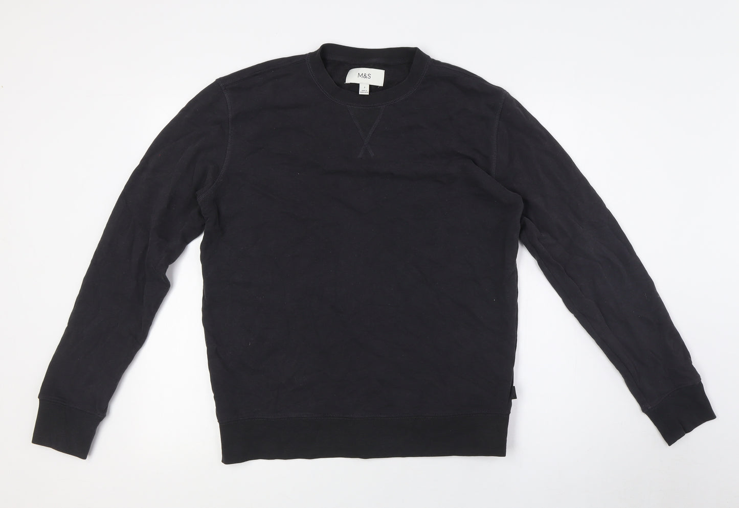 Marks and Spencer Mens Grey Cotton Pullover Sweatshirt Size S