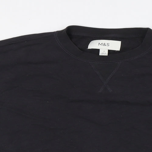 Marks and Spencer Mens Grey Cotton Pullover Sweatshirt Size S