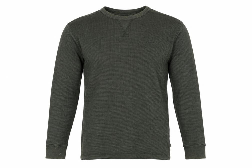 Front view of Katin men’s green cotton pullover sweatshirt, size S, -, size S-m