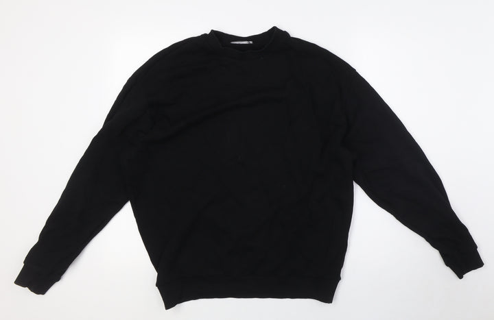 ASOS Mens Black Cotton Pullover Sweatshirt Size S