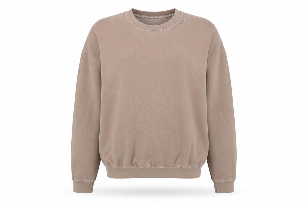 Front view of As You women’s beige polyester pullover sweatshirt, size S