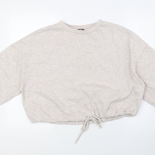 Marks and Spencer Womens Beige Cotton Pullover Sweatshirt Size 8 - Pull Waist