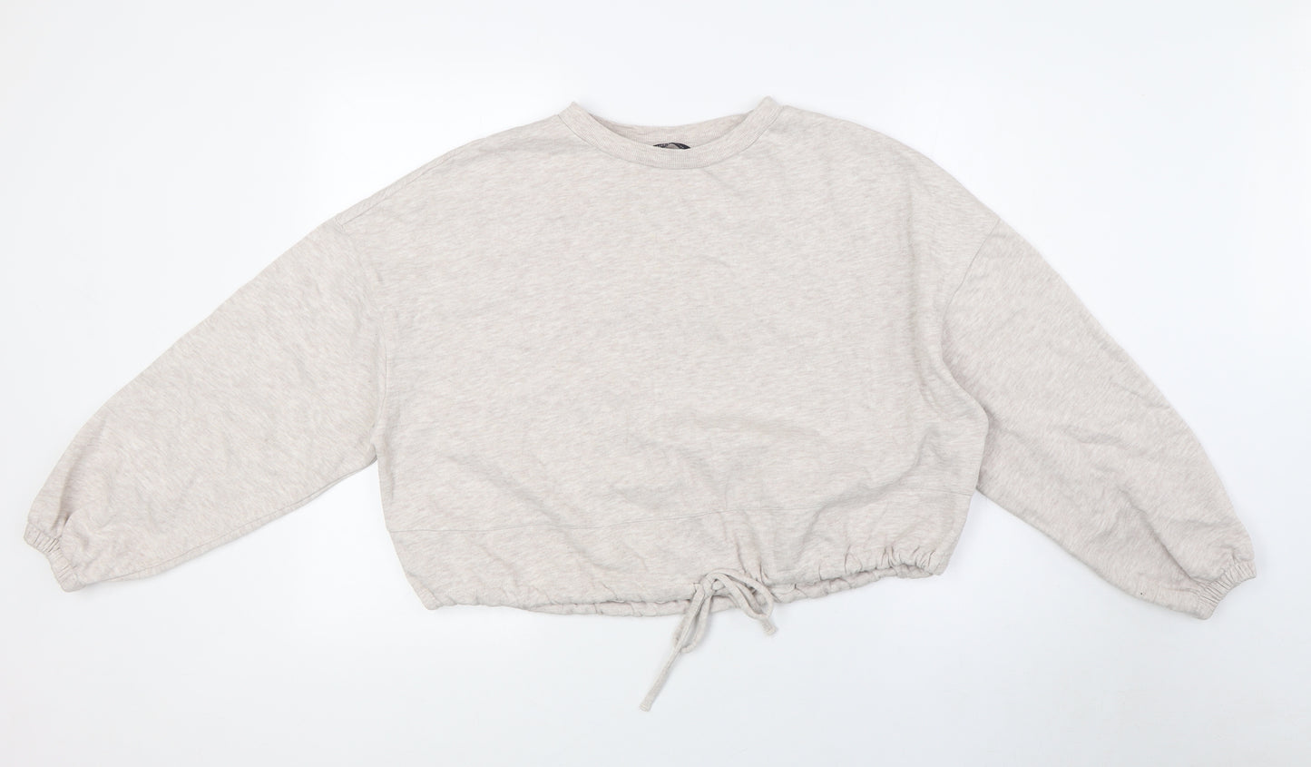Marks and Spencer Womens Beige Cotton Pullover Sweatshirt Size 8 - Pull Waist