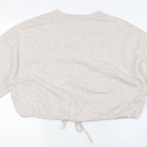 Marks and Spencer Womens Beige Cotton Pullover Sweatshirt Size 8 - Pull Waist