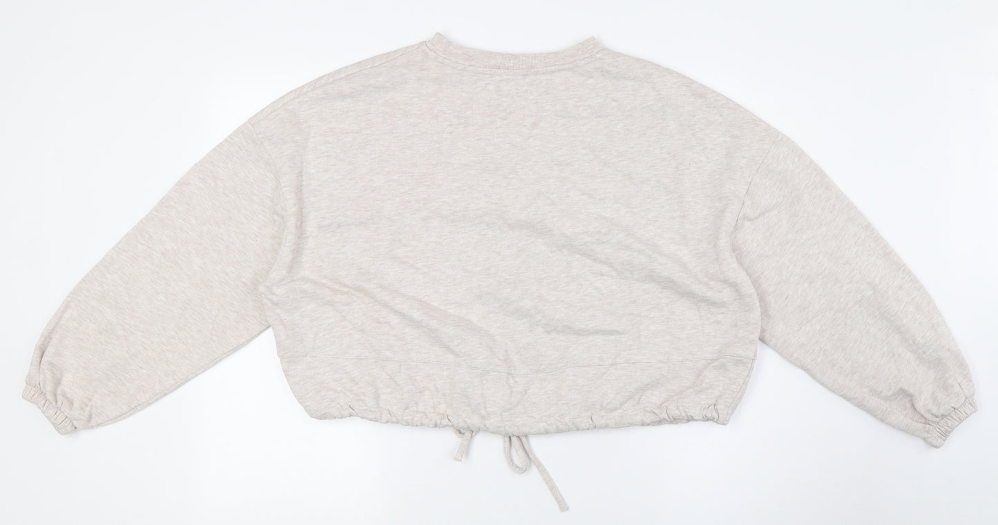 Marks and Spencer Womens Beige Cotton Pullover Sweatshirt Size 8 - Pull Waist