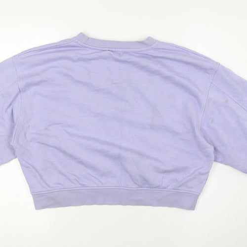 Zara Womens Purple Cotton Pullover Sweatshirt Size L