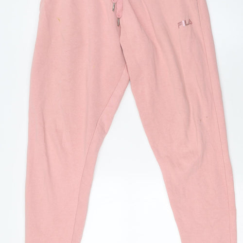 FILA Womens Pink Cotton Jogger Trousers Size XS L29 in Regular