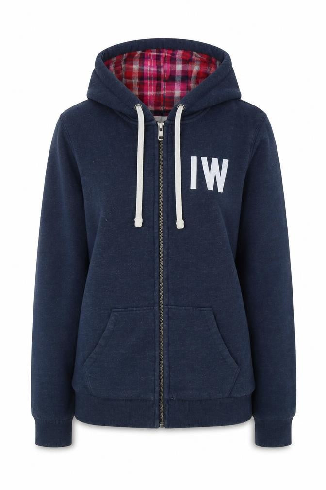 Jack Wills Womens Blue Cotton Full Zip Hoodie Size 6 Zip
