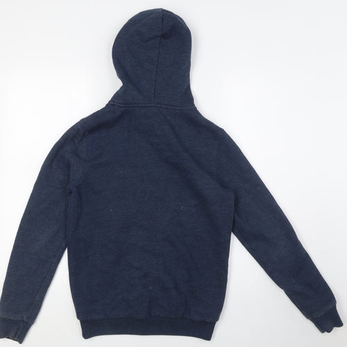 Jack Wills Womens Blue Cotton Full Zip Hoodie Size 6 Zip