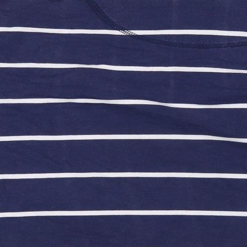 Crew Clothing Womens Blue Striped Cotton Pullover Sweatshirt Size 12 - 1/4 Zip