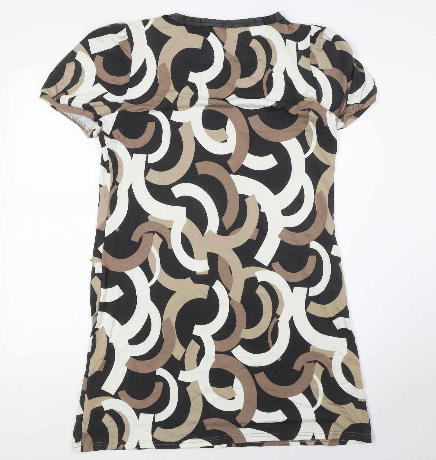 Marks and Spencer Womens Brown Viscose A-Line Size 12 Boat Neck - Collared