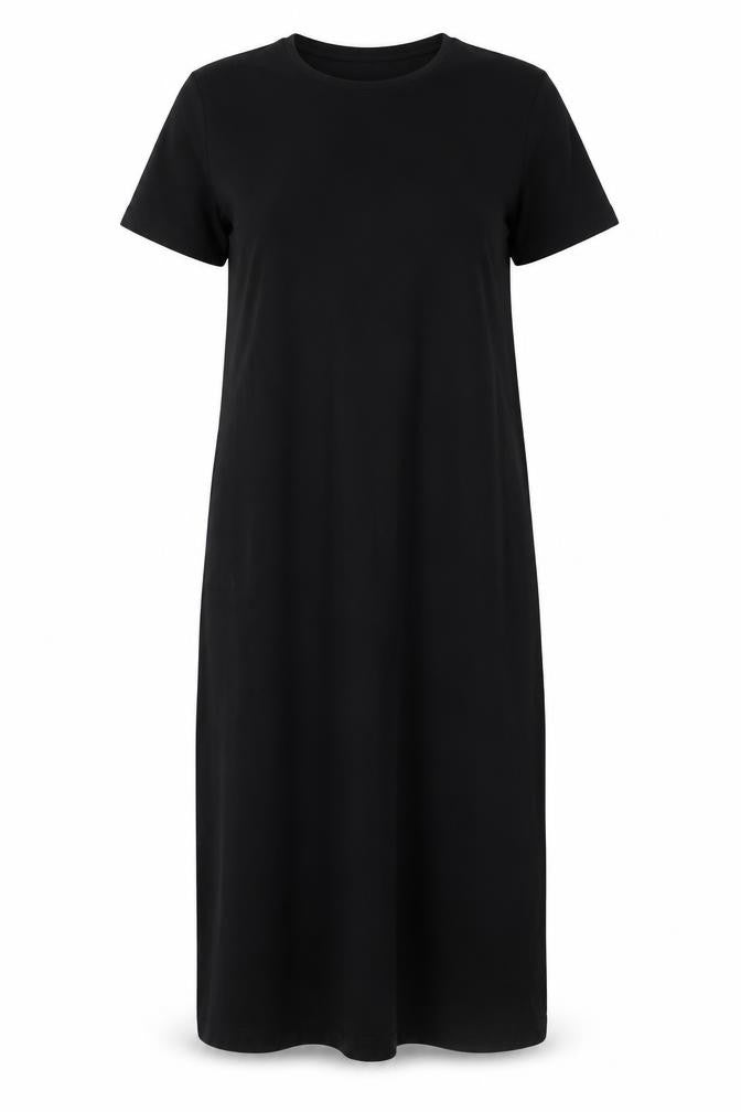Lands' End Womens Black Nylon A-Line Size 6 Round Neck - Size 6-8