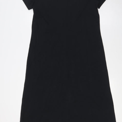 Lands' End Womens Black Nylon A-Line Size 6 Round Neck - Size 6-8