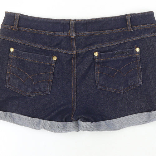 Golddigga Womens Blue Cotton Hot Pants Shorts Size 8 Regular