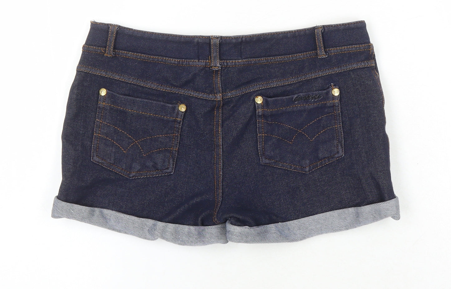 Golddigga Womens Blue Cotton Hot Pants Shorts Size 8 Regular