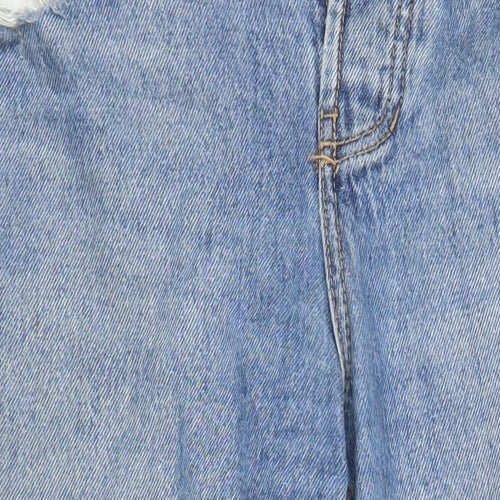 Stradivarius Womens Blue Cotton Mom Jeans Size 8 L25 in Relaxed