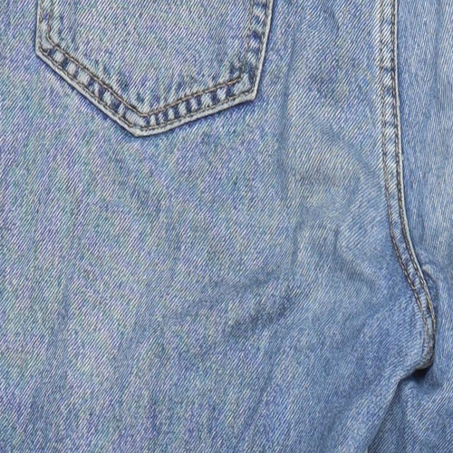 Stradivarius Womens Blue Cotton Mom Jeans Size 8 L25 in Relaxed