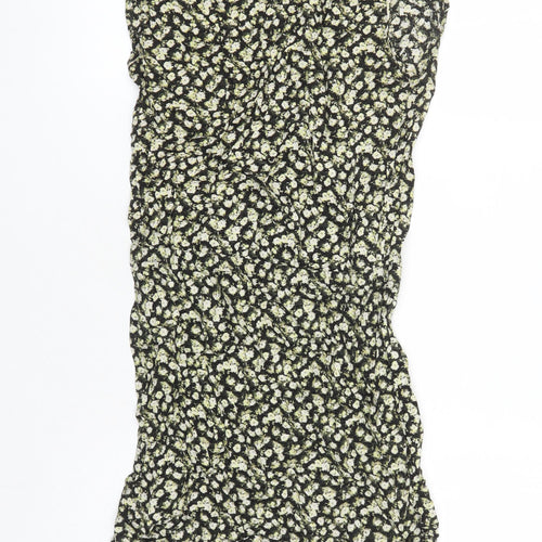 H&M Womens Multicoloured Floral Viscose Shift Size 6 Boat Neck