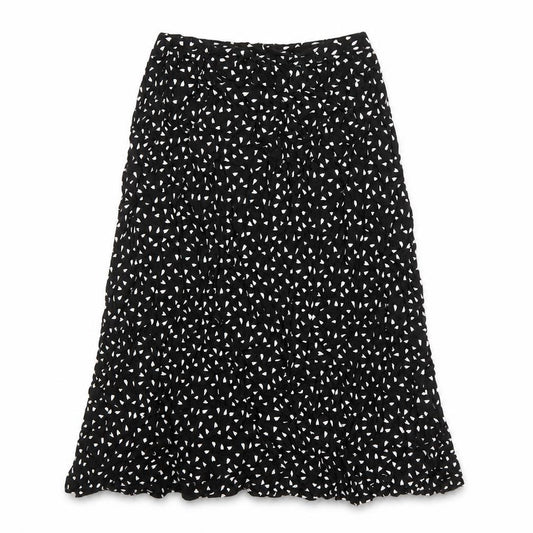 Front view of ASOS women’s multicoloured geometric viscose a-line skirt, size UK 8