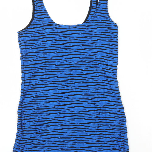 New Look Womens Multicoloured Striped Viscose Basic T-Shirt Size 16 Round Neck