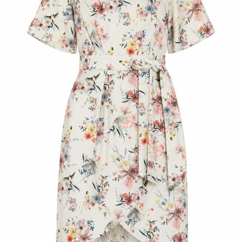 Closet Womens Multicoloured Floral Polyester Pencil Dress Size 10 Boat Neck