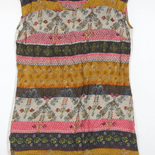 NEXT Womens Multicoloured Geometric Viscose Tunic Tank Size 14 Boat Neck
