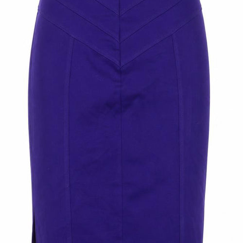 Marks and Spencer Womens Purple Herringbone Polyester Straight & Pencil Skirt Size 12