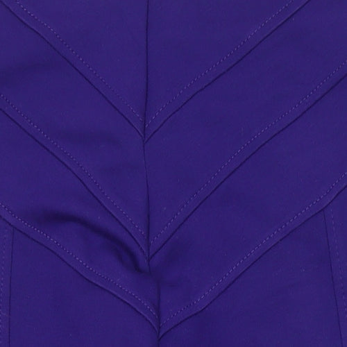 Marks and Spencer Womens Purple Herringbone Polyester Straight & Pencil Skirt Size 12