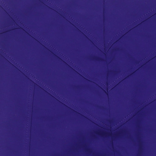 Marks and Spencer Womens Purple Herringbone Polyester Straight & Pencil Skirt Size 12