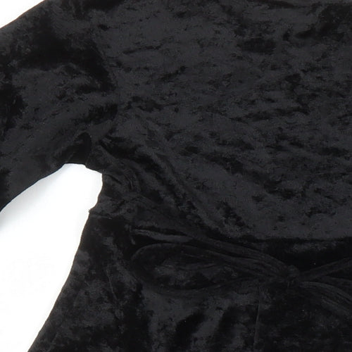 C&A Girls Black Polyester Fit & Flare Size 6-7 Years Round Neck