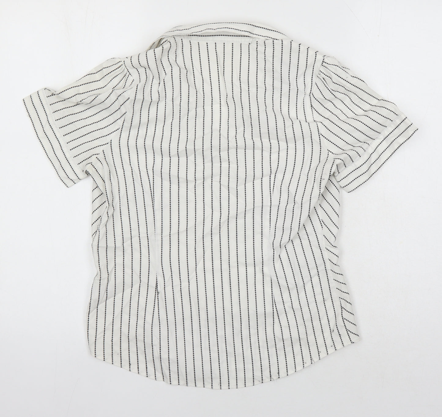 Marks and Spencer Womens Multicoloured Striped Cotton Tunic Blouse Size 12 V-Neck