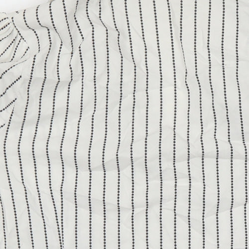 Marks and Spencer Womens Multicoloured Striped Cotton Tunic Blouse Size 12 V-Neck