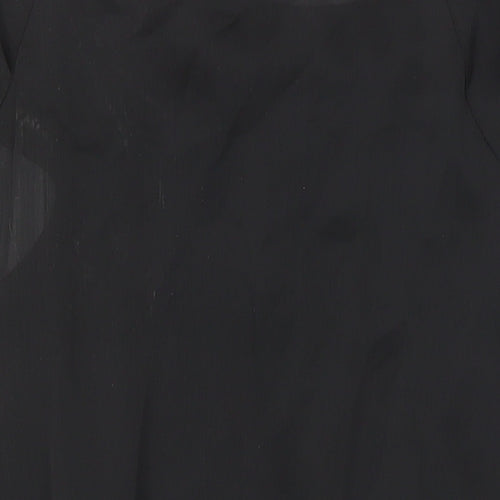 River Island Womens Black Polyester Tunic Blouse Size 8 Scoop Neck - Elasticated Waist