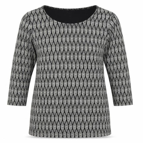 Love Tees Womens Multicoloured Geometric 100% Cotton Jersey T-Shirt Size 16 Scoop Neck