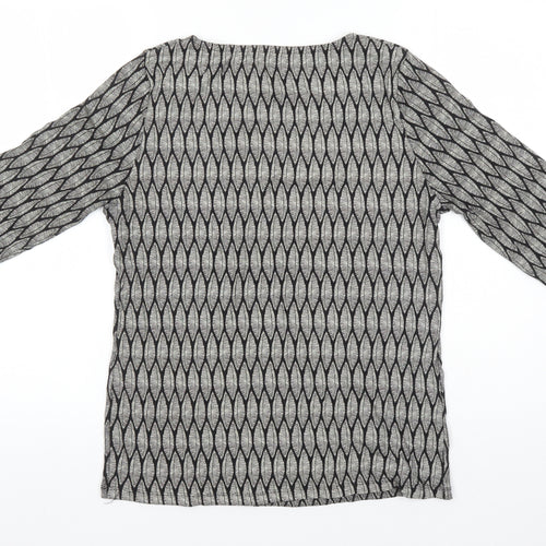 Love Tees Womens Multicoloured Geometric 100% Cotton Jersey T-Shirt Size 16 Scoop Neck