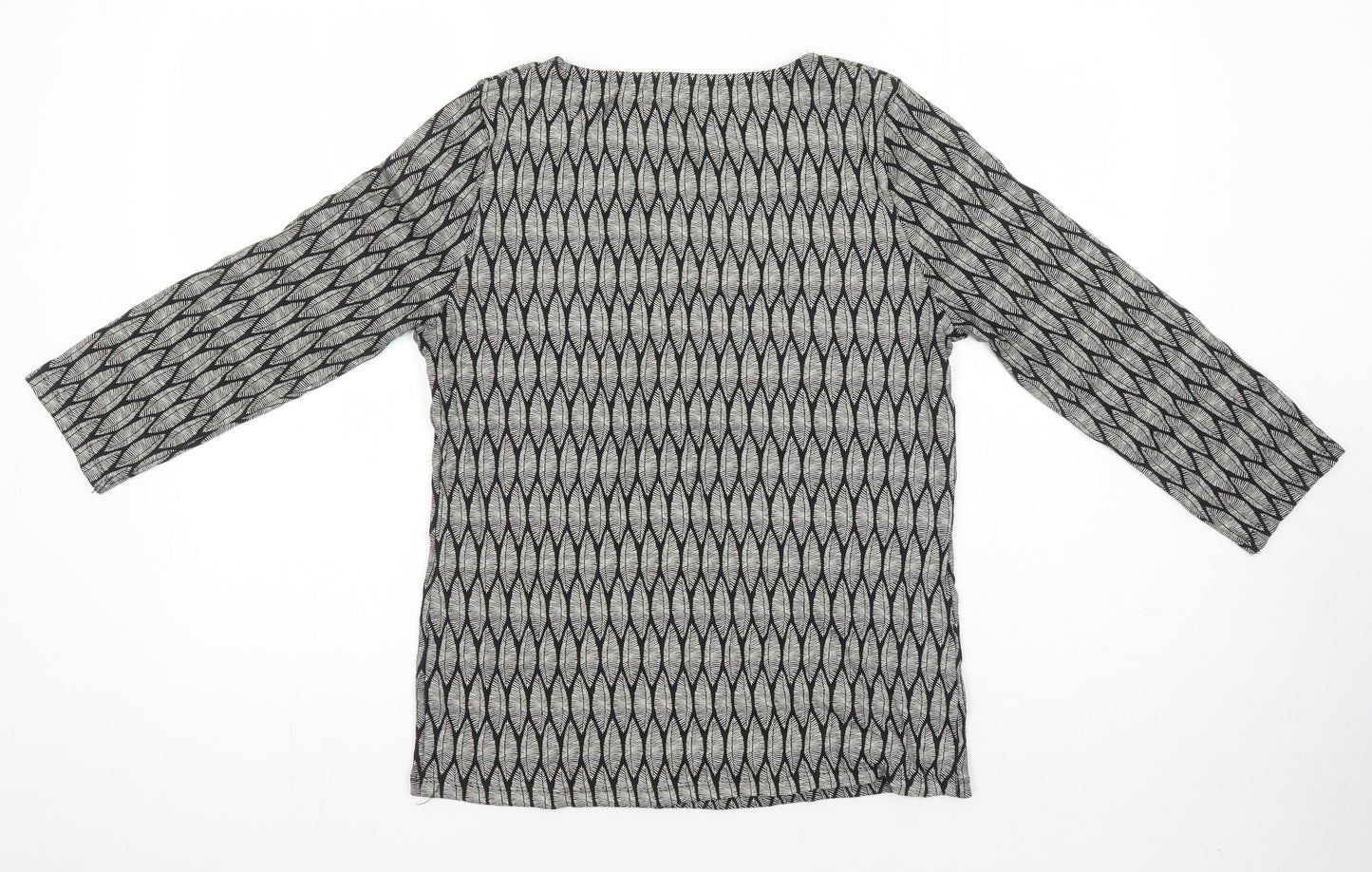 Love Tees Womens Multicoloured Geometric 100% Cotton Jersey T-Shirt Size 16 Scoop Neck