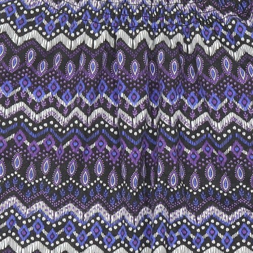 BM Casual Womens Multicoloured Geometric Polyester Tunic Blouse Size 14 Boat Neck - Elasticated Waist