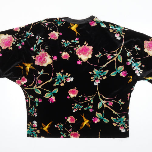 M&Co Womens Multicoloured Floral Polyester Kimono Blouse Size 12 V-Neck