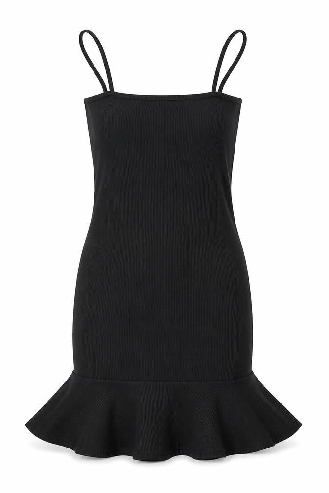 Nasty Gal Womens Black Houndstooth Polyester Fit & Flare Size 8 Square Neck