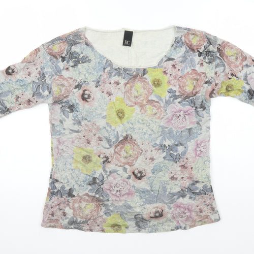 B.C. Best Connections Womens Multicoloured Floral 100% Cotton Tunic Blouse Size 12 Scoop Neck