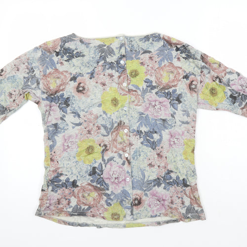 B.C. Best Connections Womens Multicoloured Floral 100% Cotton Tunic Blouse Size 12 Scoop Neck