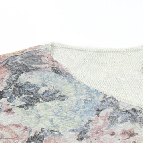 B.C. Best Connections Womens Multicoloured Floral 100% Cotton Tunic Blouse Size 12 Scoop Neck