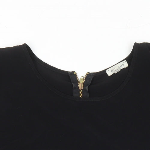 River Island Womens Black Polyester Tunic Blouse Size 8 Round Neck