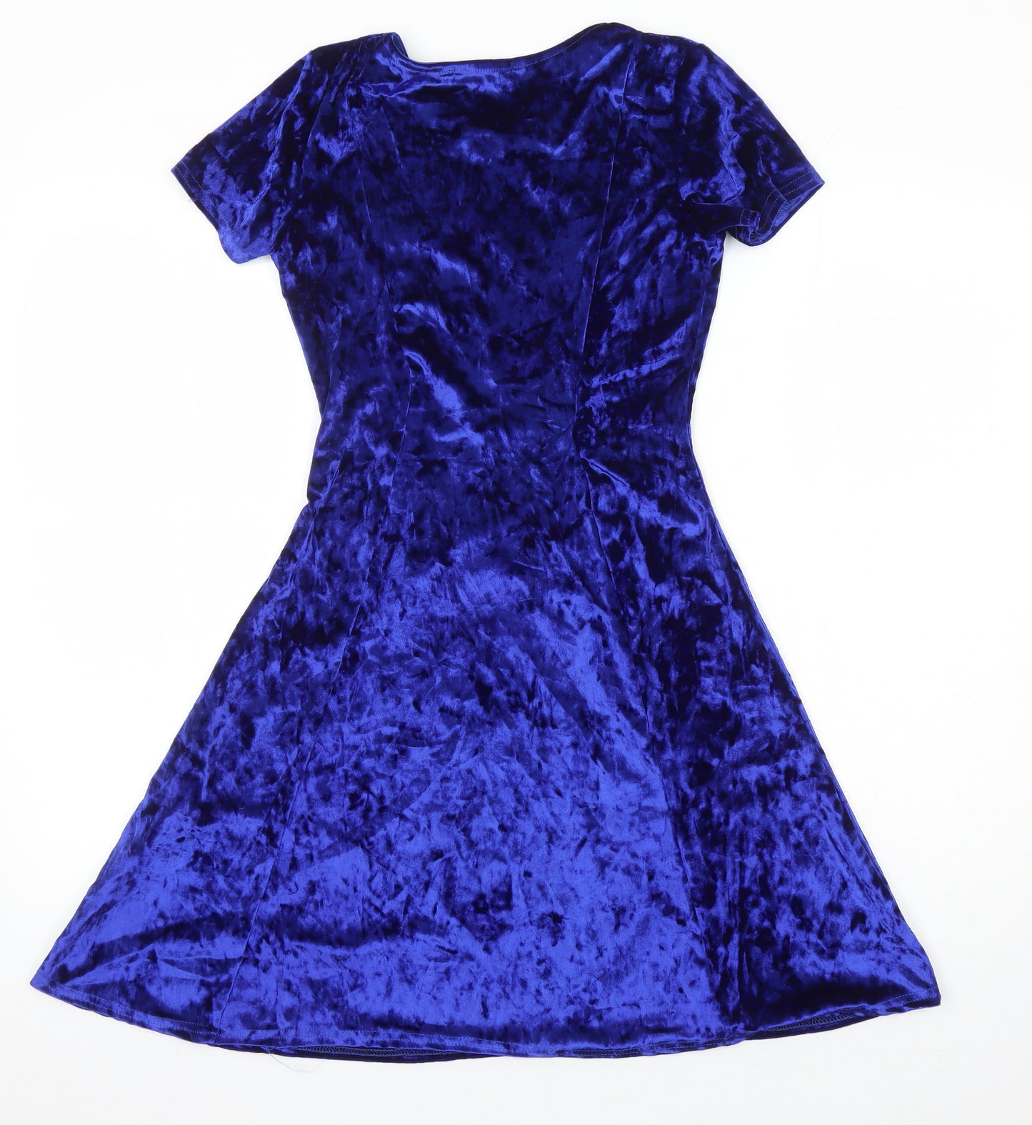 Look of The Day Womens Blue Polyester Fit & Flare Size 10 Round Neck