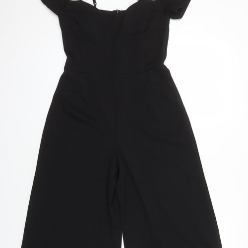 Boohoo Womens Black Polyester Jumpsuit One-Piece Size 10 L16 in