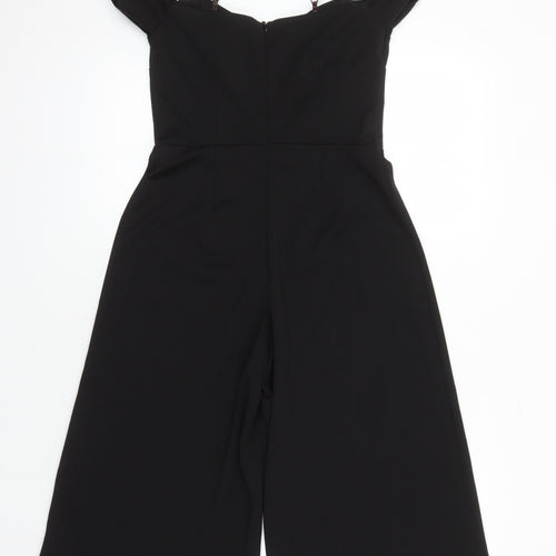 Boohoo Womens Black Polyester Jumpsuit One-Piece Size 10 L16 in