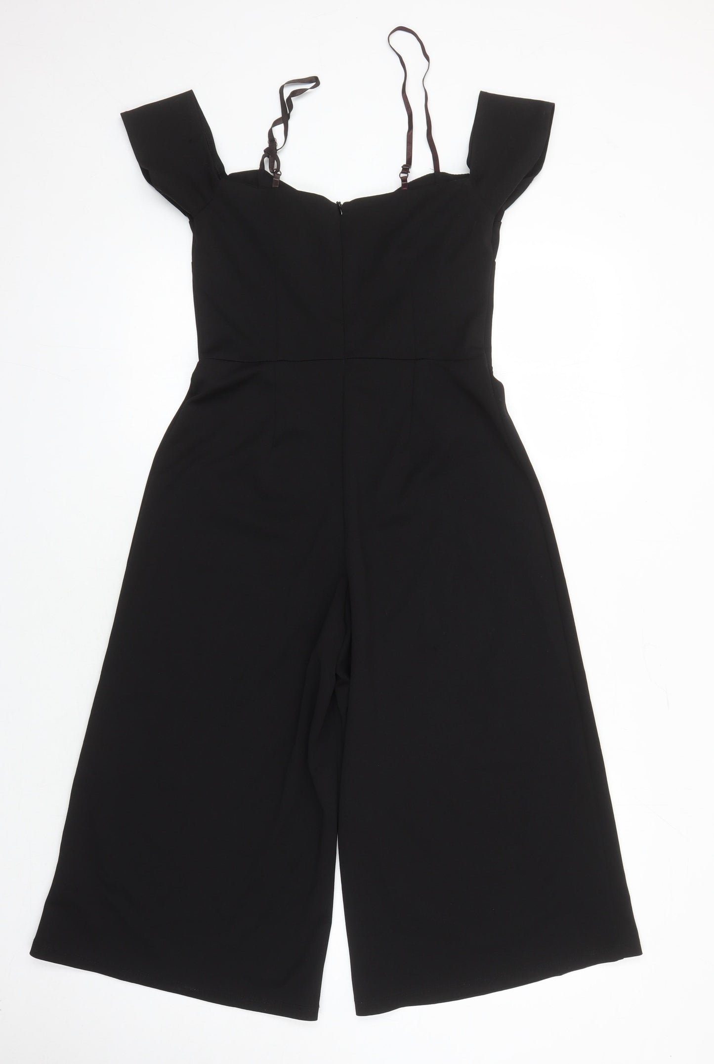 Boohoo Womens Black Polyester Jumpsuit One-Piece Size 10 L16 in