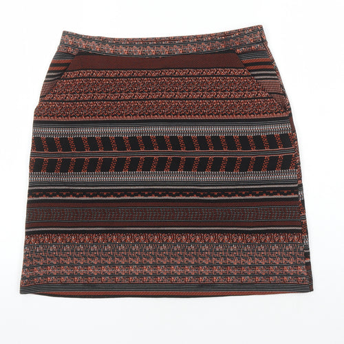 NEXT Womens Multicoloured Geometric Polyester A-Line Skirt Size 12